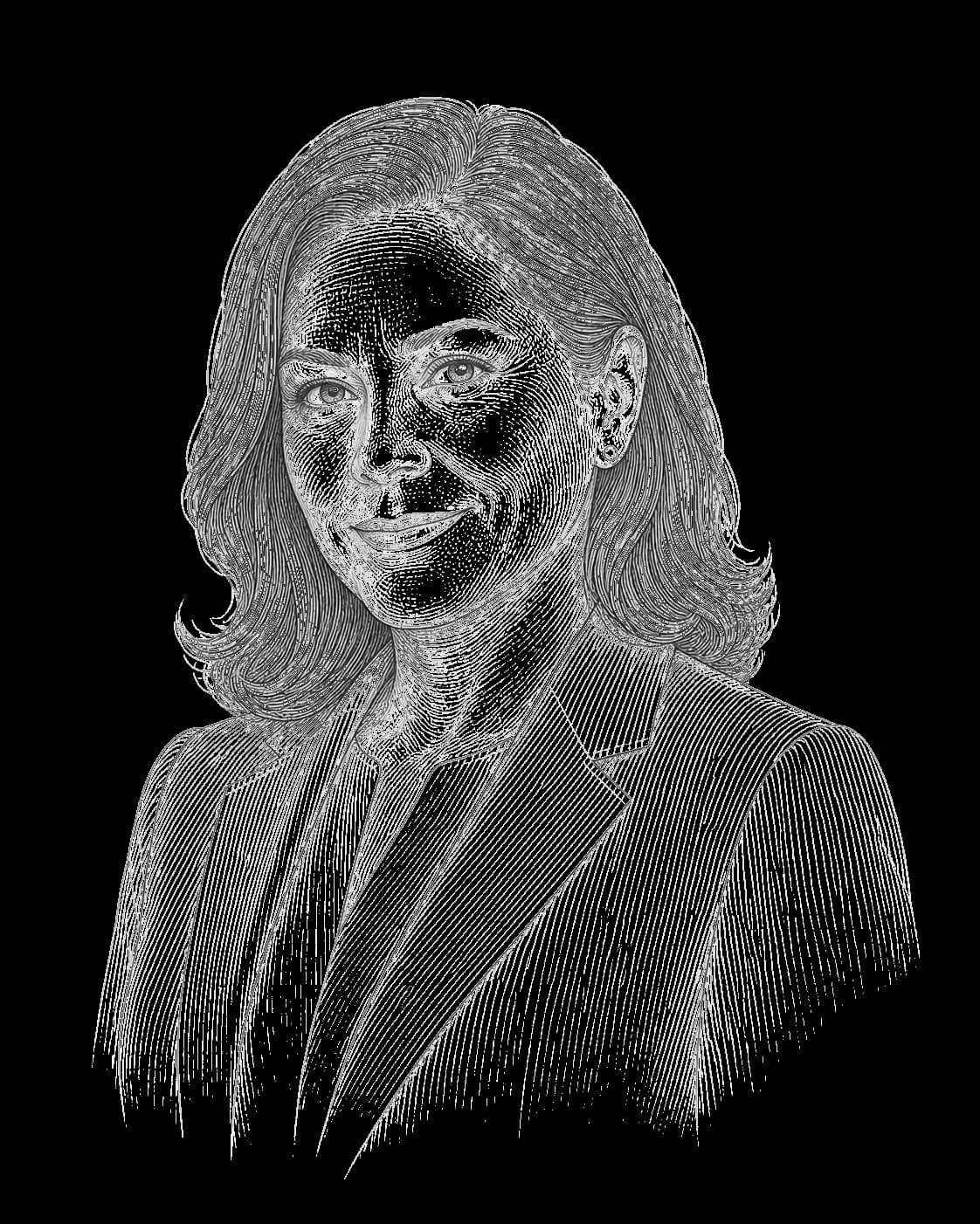 Abstract architectural line portrait of Linda Garcia