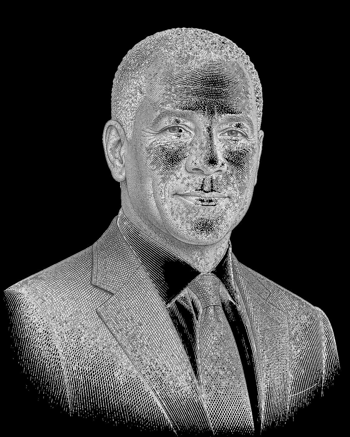 Abstract architectural line portrait of Robert Sterling